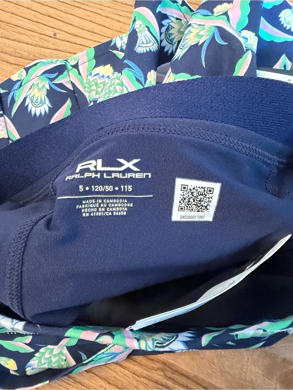 Ralph Lauren RLX Girl’s Navy Floral Performance Golf Skort Size 5 NWT